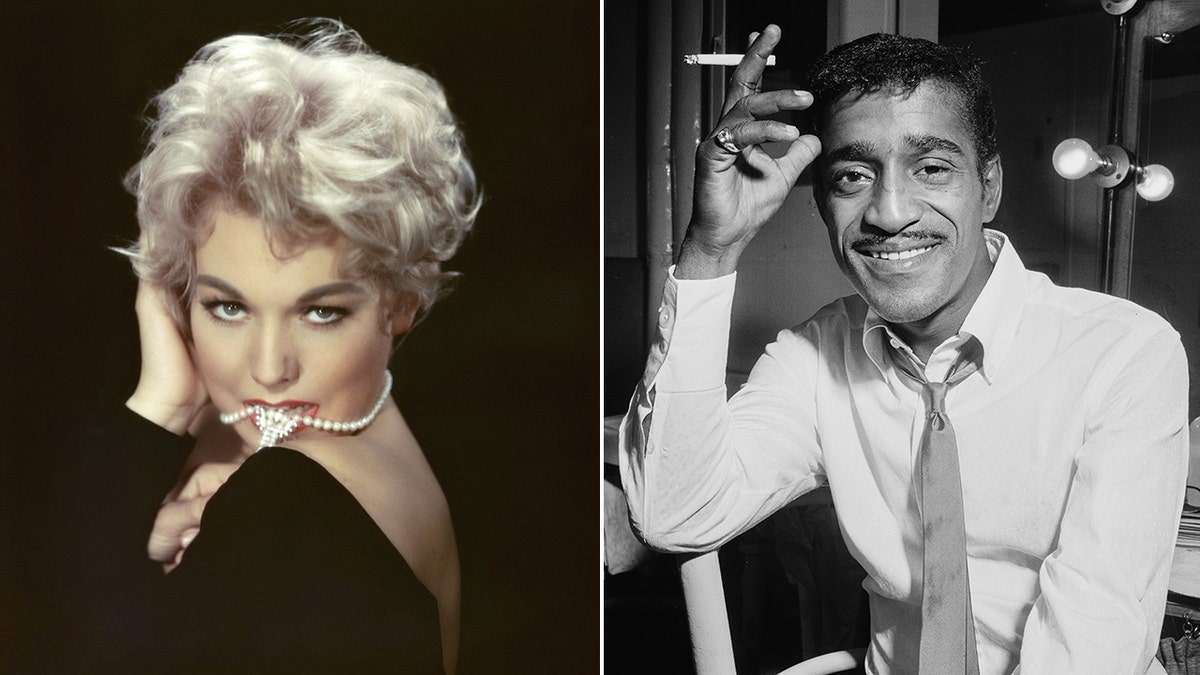 Side-by-side portrait of Kim Novak and Sammy Davis Jr.