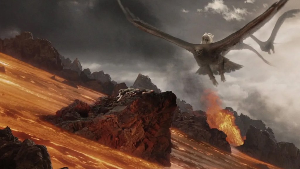 Flying eagles in Sam and Frodo in The Lord of the Rings.