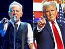 Bruce Springsteen, left, and Donald Trump are seen in this composite file photo.