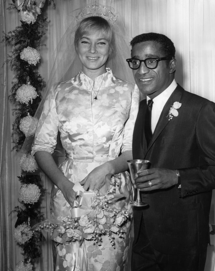 Sammy Davis Jr. and Swedish actress May Britt at their wedding in 1960.