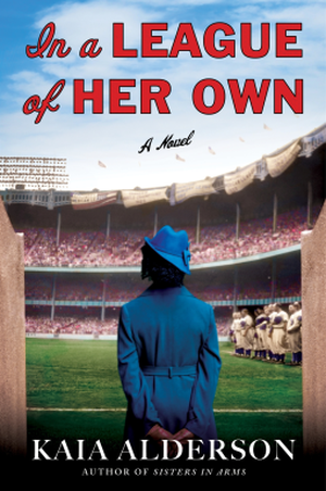 On the cover of the book League of Her Own