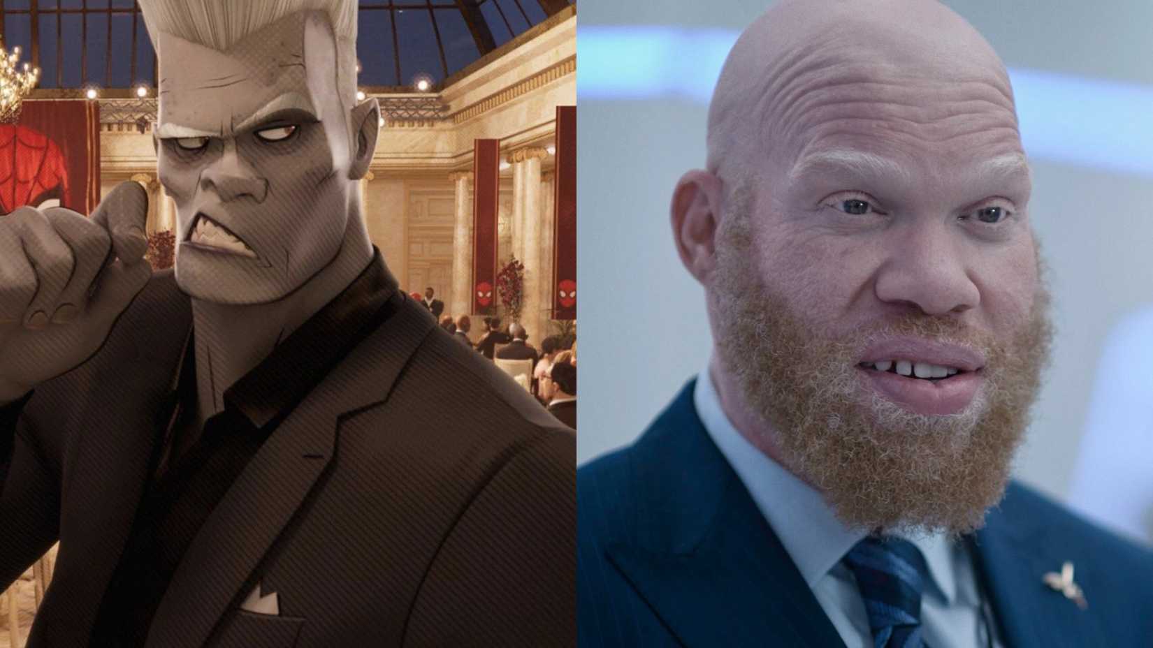 Tombstone in Spider-Man: In the Spider-Verse alongside actor Marvin Jones III.