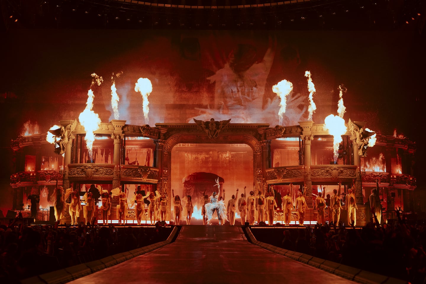 Lady Gaga does "Bad Romance" to "Mayhem Ball game." He is shown here playing at the Accor Arena in Paris last November.