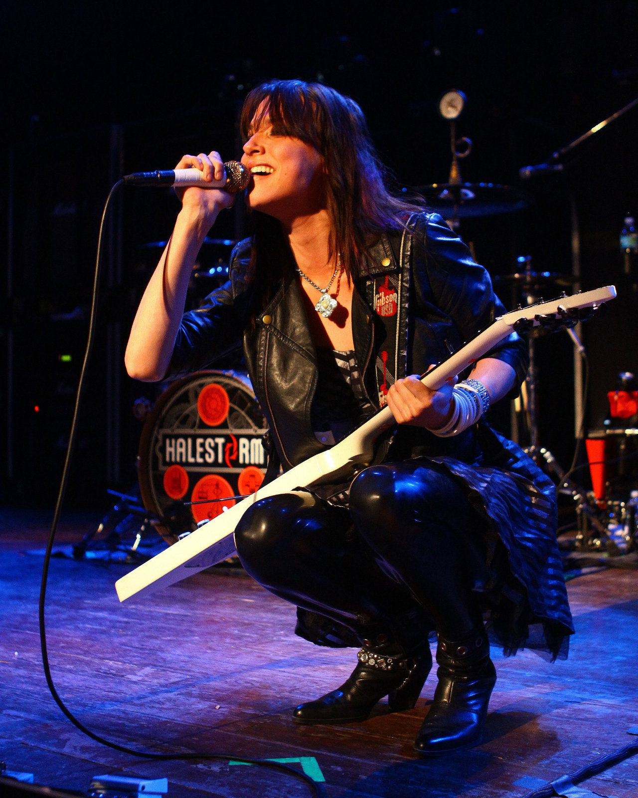 Lzzy Hale bowed and sang on stage in 2009