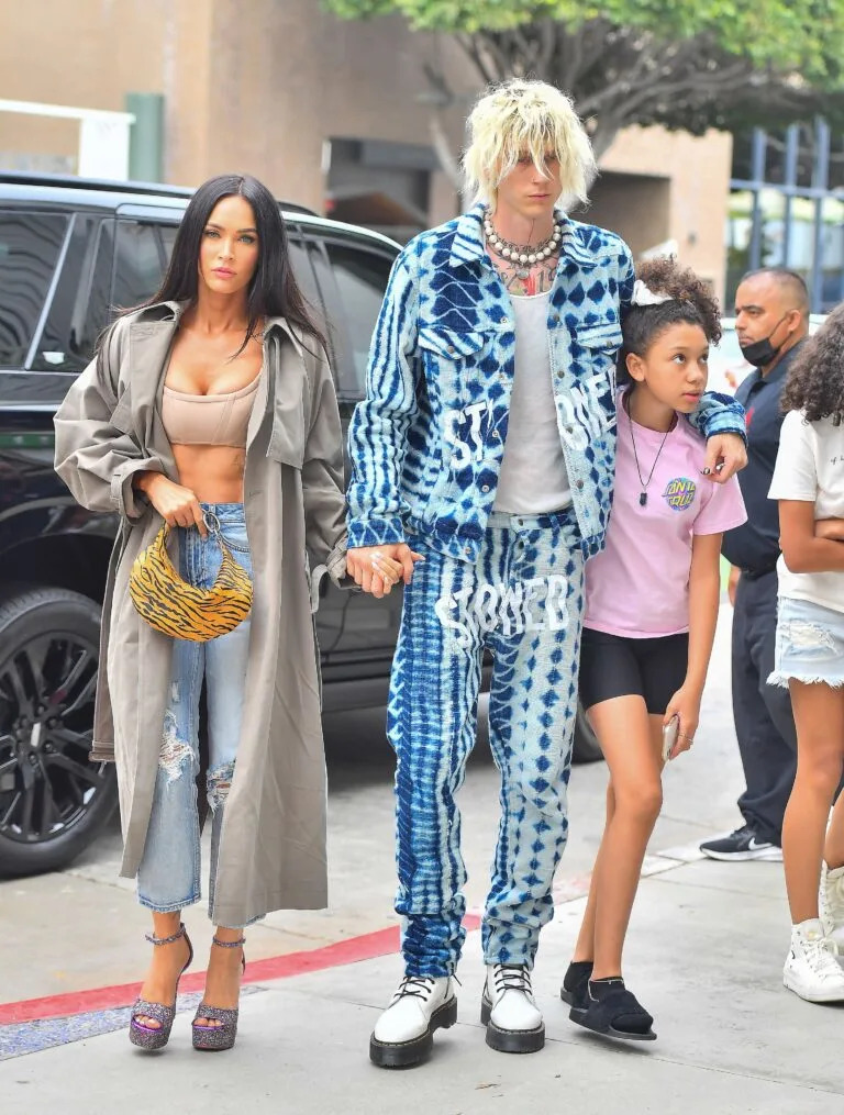 Machine Gun Kelly and Megan Fox out to dinner with her daughter in Santa Monica