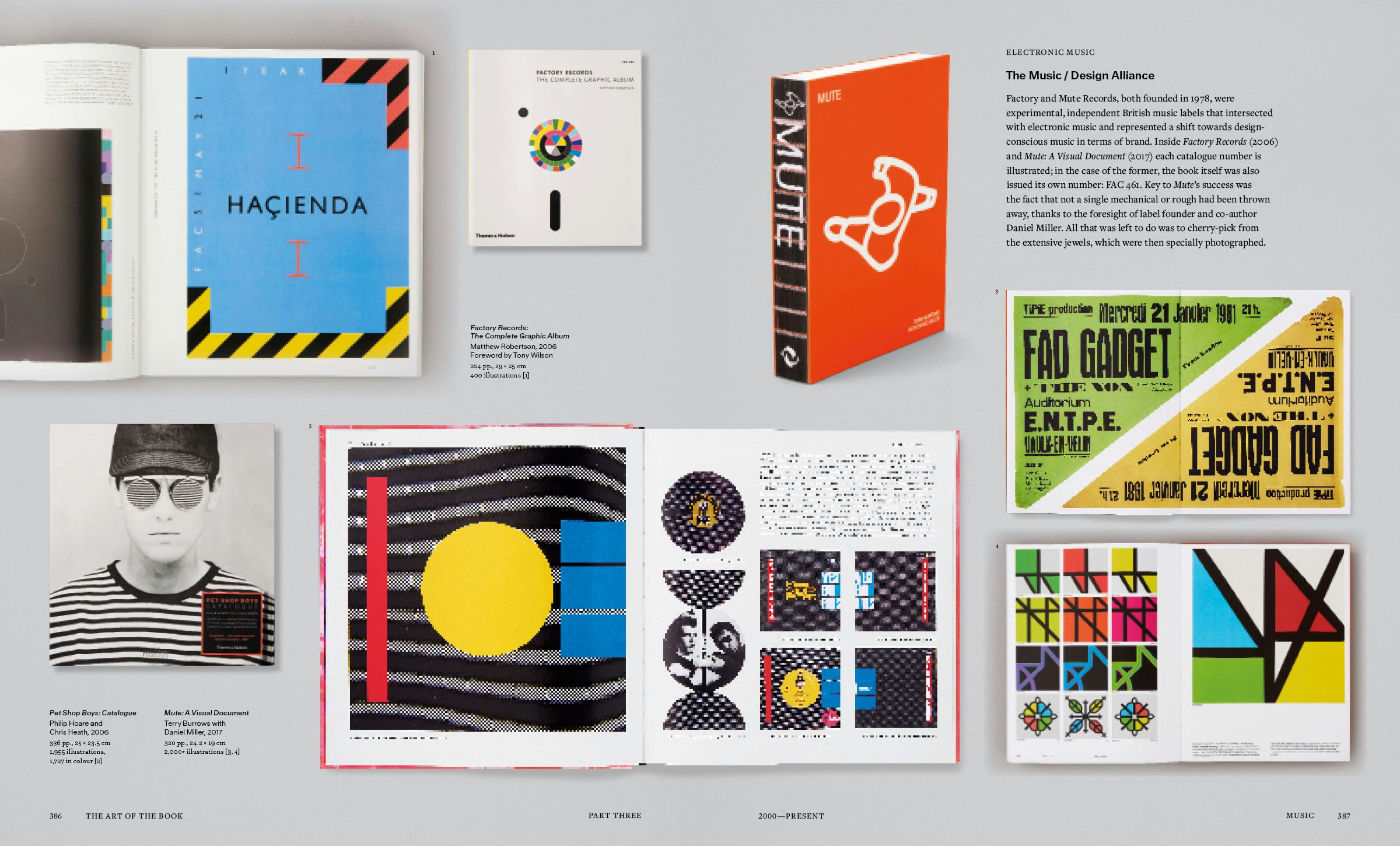 An internal publication in The Art of the Book featuring various electronic music books published by Thames & Hudson