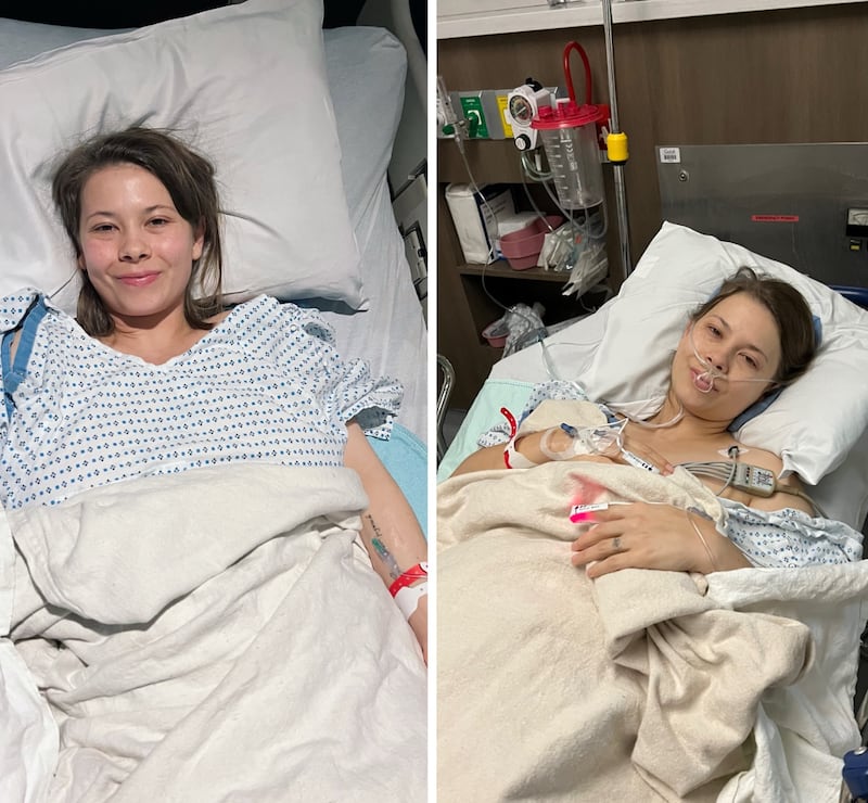 Bindi Irwin shared photos from her hospital bed on Instagram.