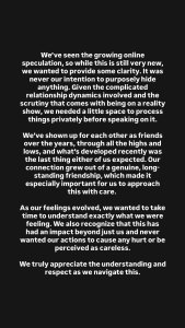 Amanda Batula and Westling Wilson's joining statement